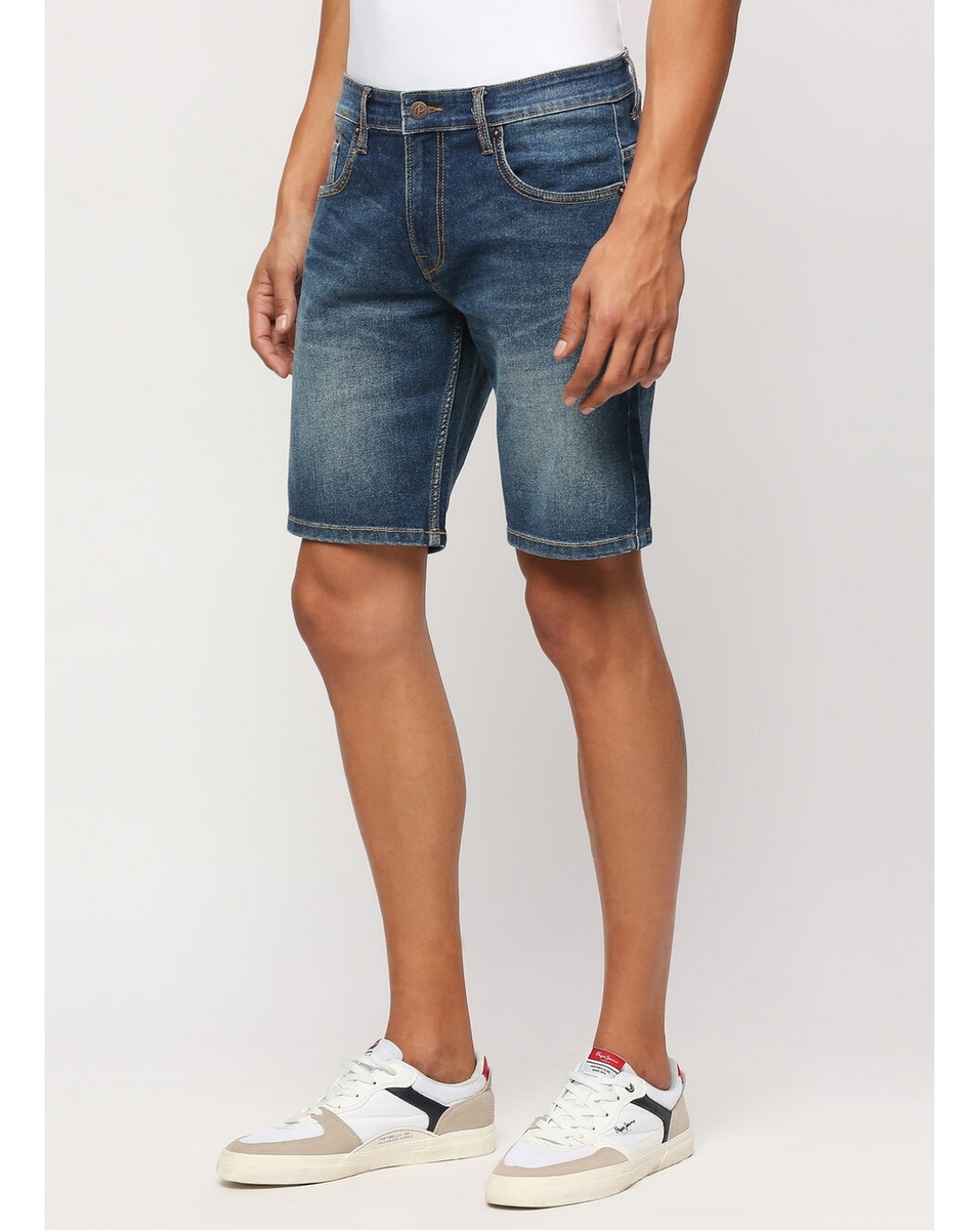 Pepe Mens Solid Dark Used Regular Fit Casual Shorts