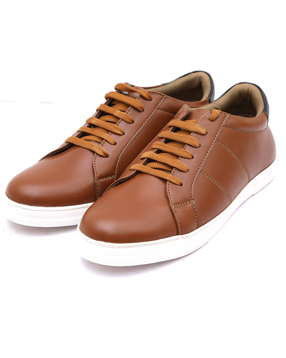 Tom Smith Mens Rexine Tan Lace Up Casual Shoe