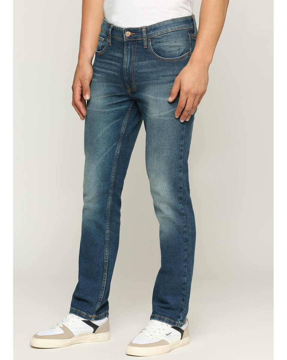 Pepe Mens Faded Med Straight Fit Jeans