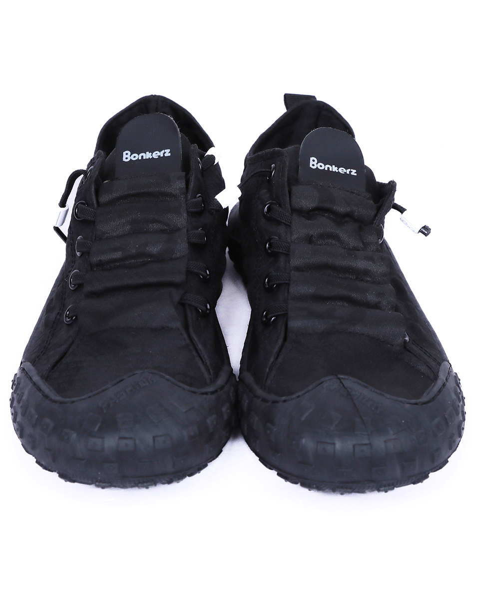 Bonkerz Mens Rexine Black Lace-Up Casual Shoes