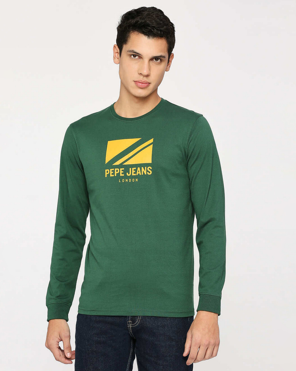 Pepe Mens Printed Ivy Slim Fit T Shirt