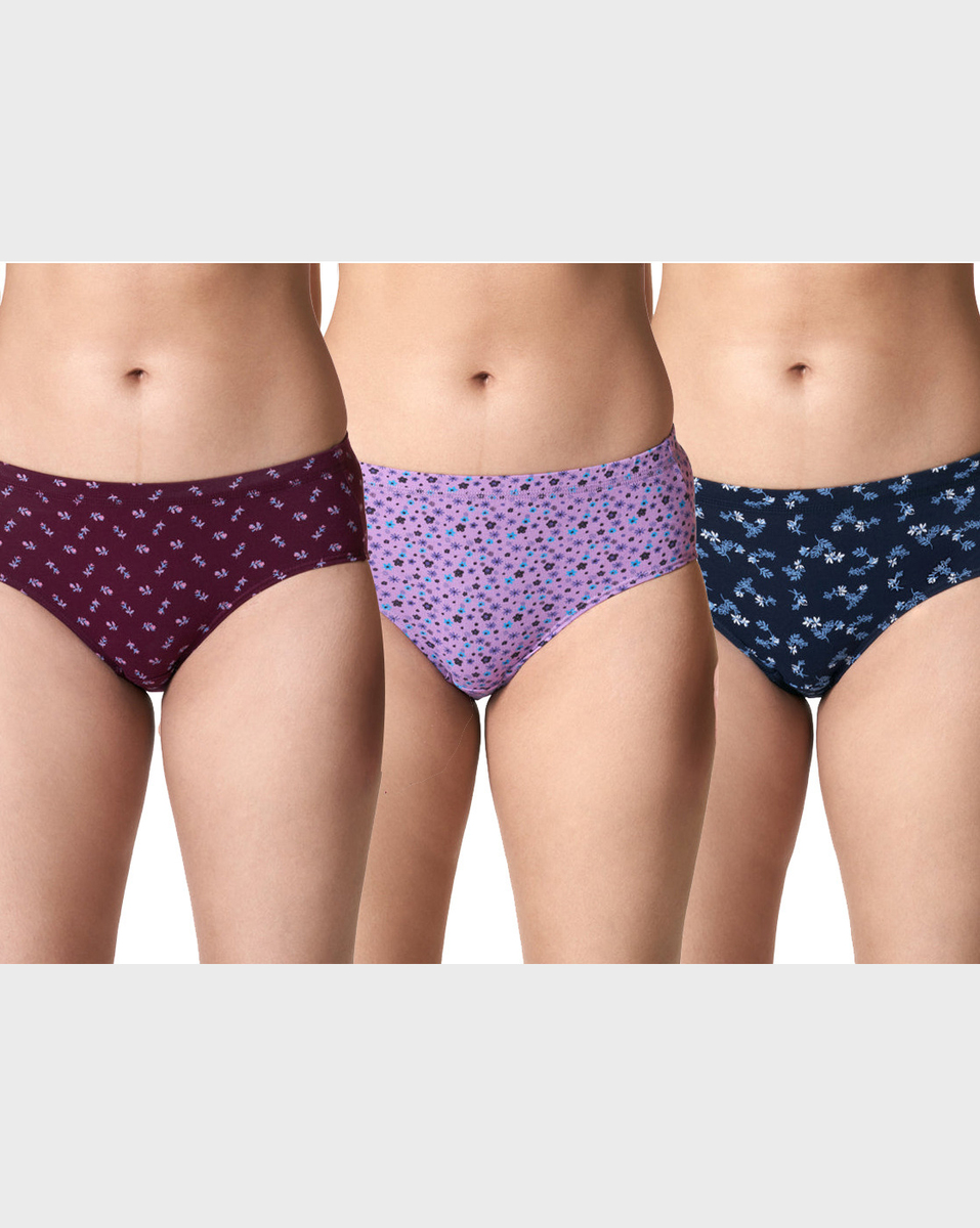 Blossom Ladies Printed Assorted Colour 3 Pieces Set Panties Small