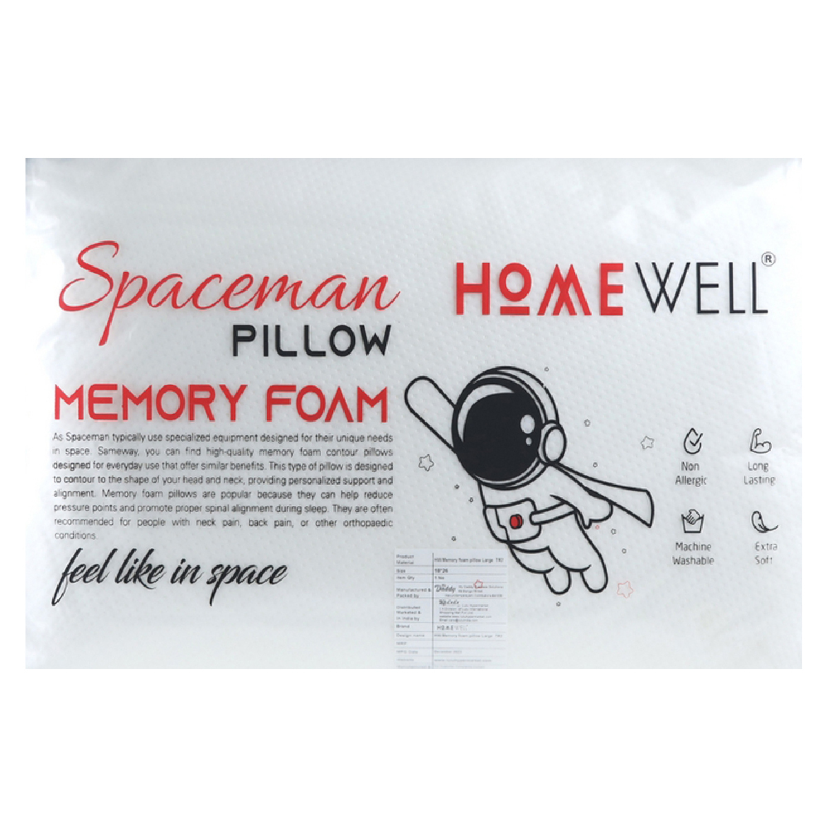 Home Well Memory Foam Pillow Large