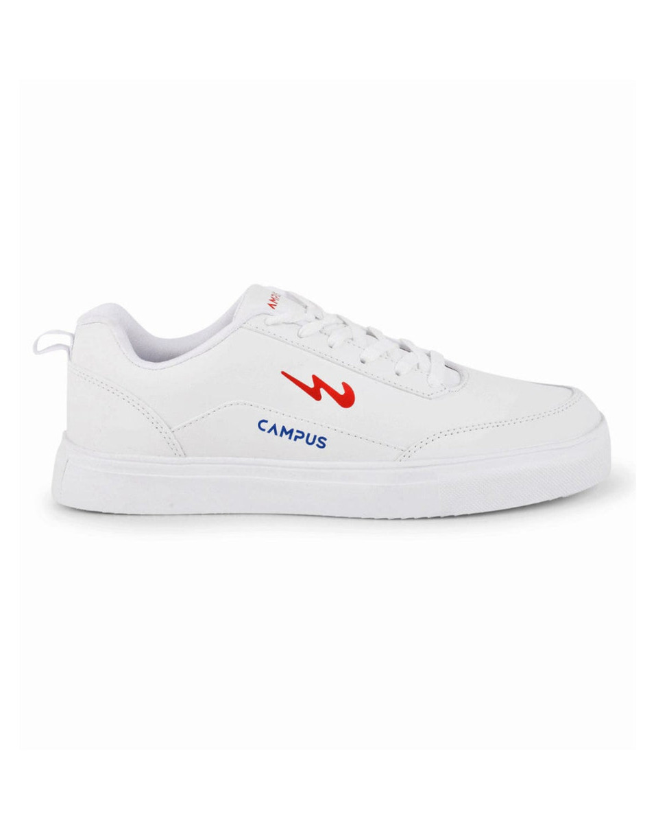 Campus Mens Pu White Lace-Ups Sports Shoes