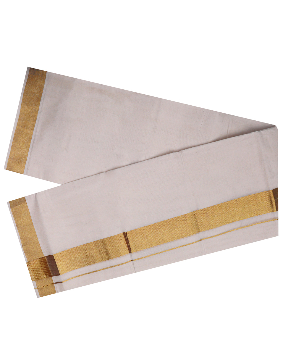 PVR Mens Double Dhoti With Golden Border