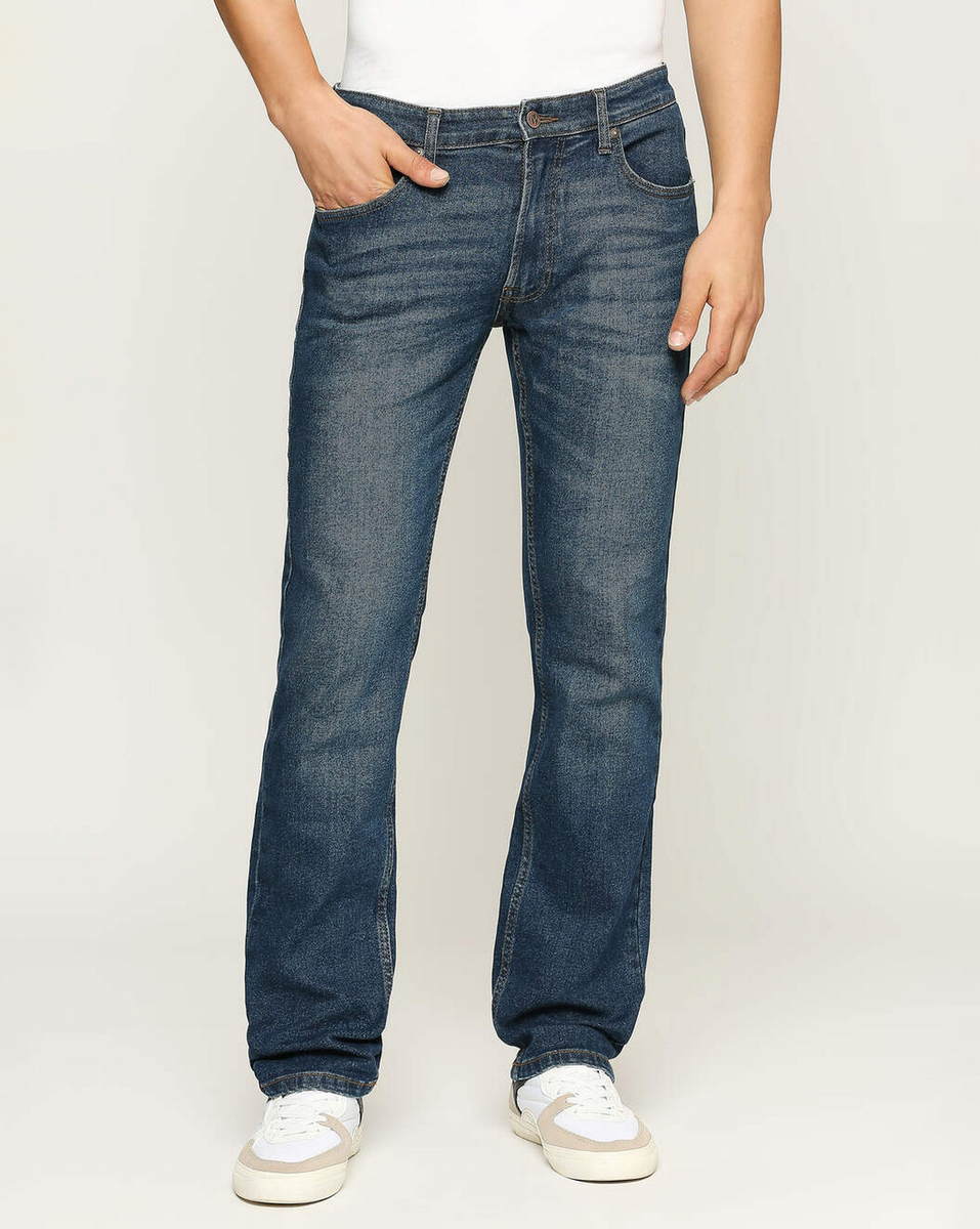 Pepe Mens Solid Dark Straight Fit Jeans