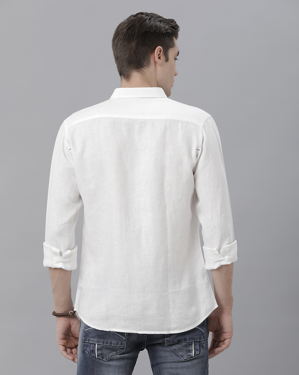 Marco Donateli Mens White Solid Casual Shirt