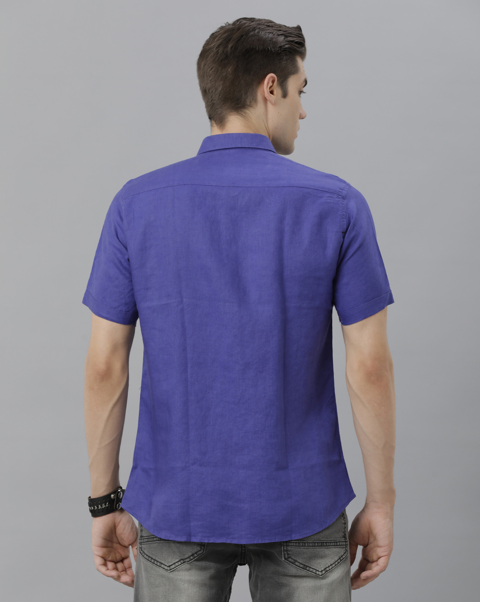 Marco Donateli Mens Purple Solid Casual Shirt