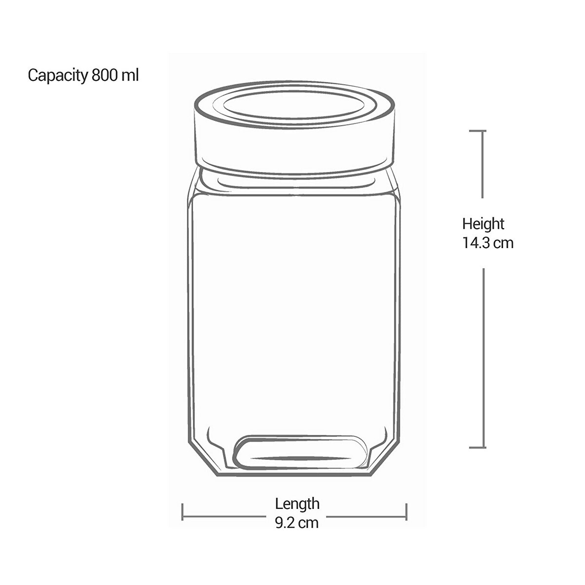 Treo Jar Cube 800ml