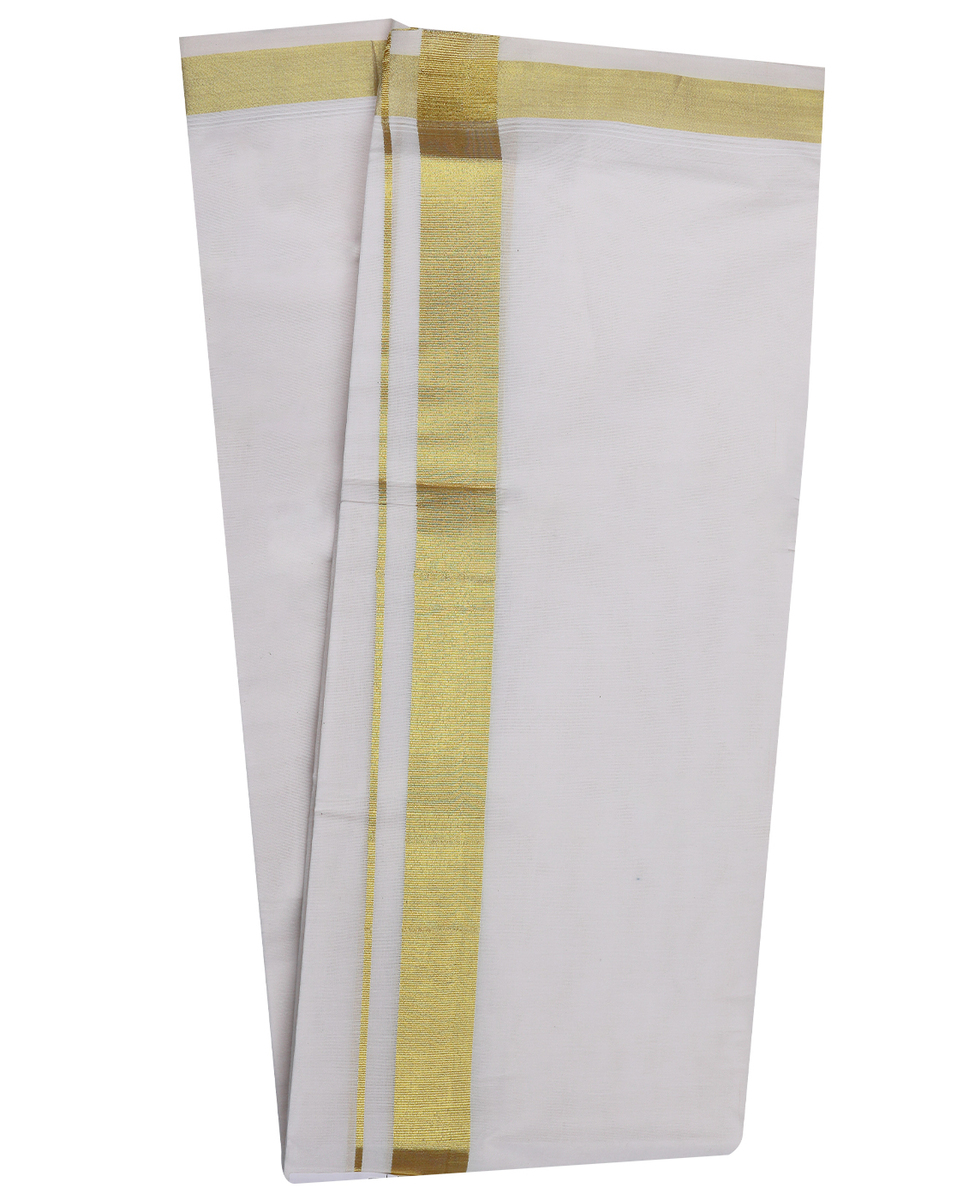 PVR Mens Double Dhoti With Golden Border