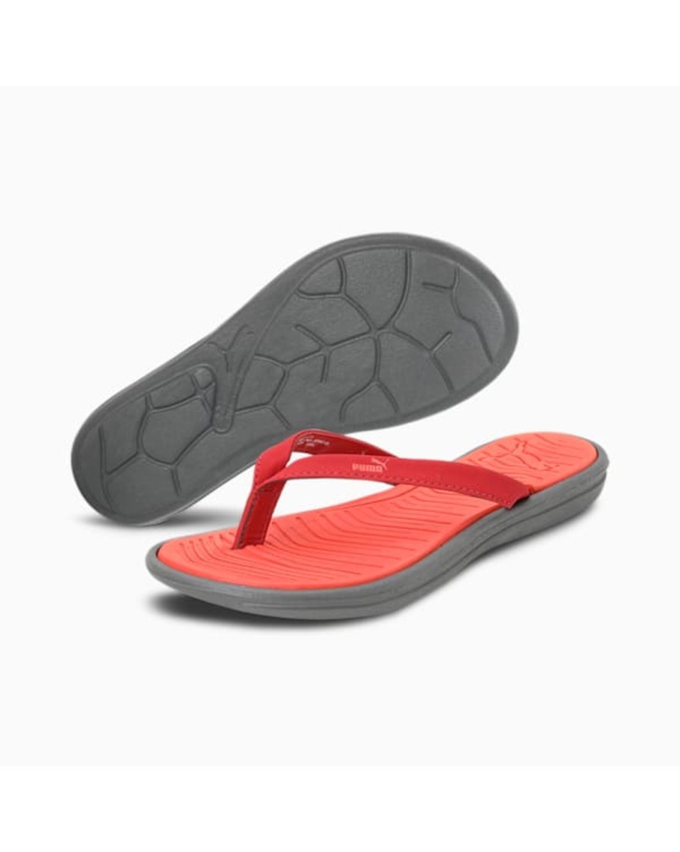 Puma Ladies Synthetic thong Red Slip On Sandals