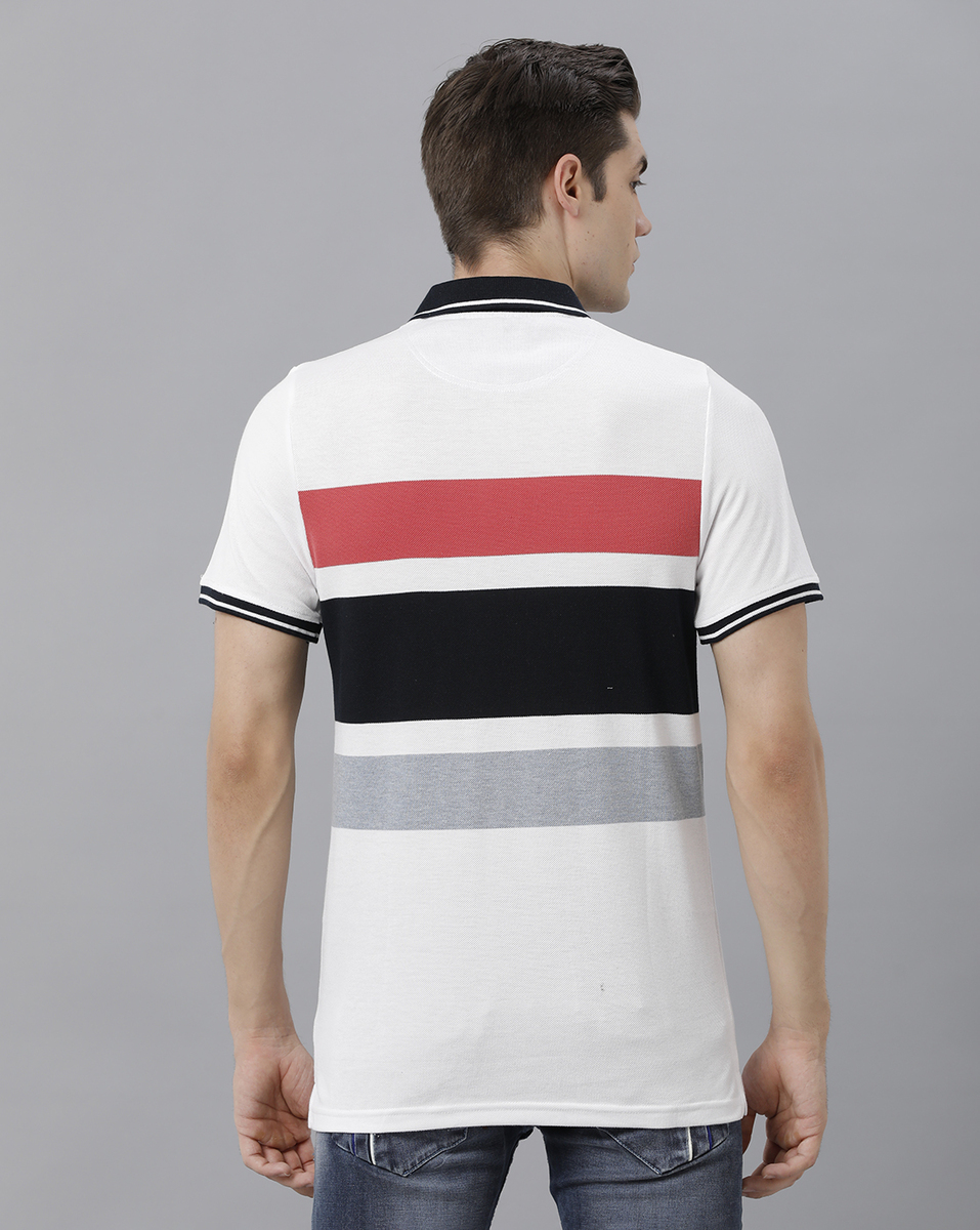 Marco Donateli Mens White Striped T Shirt