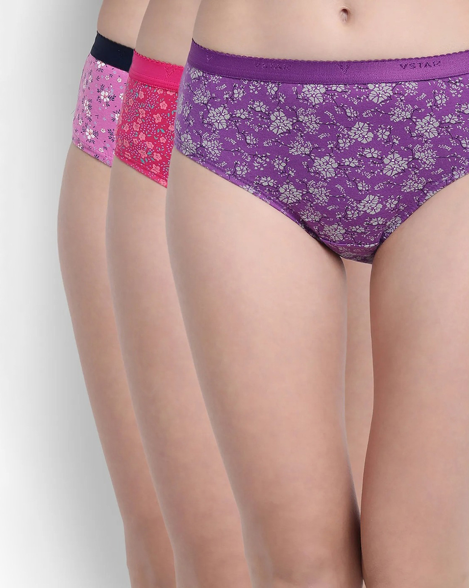 Buy V-Star Ladies Printed Assorted Colour 3 Pieces Set Panties Small Online  - Lulu Hypermarket India