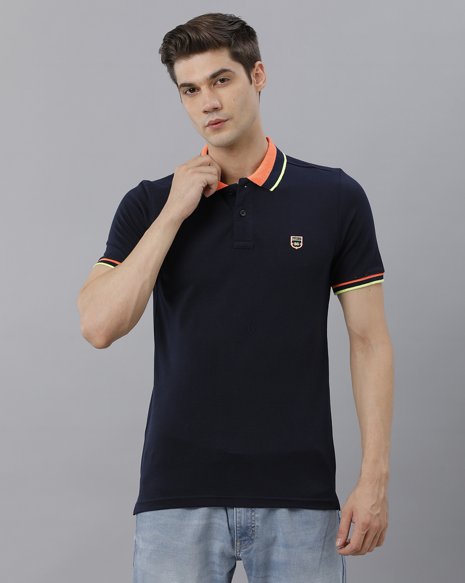 Buy Marco Donateli Mens Navy Solid T Shirt Online - Lulu Hypermarket India