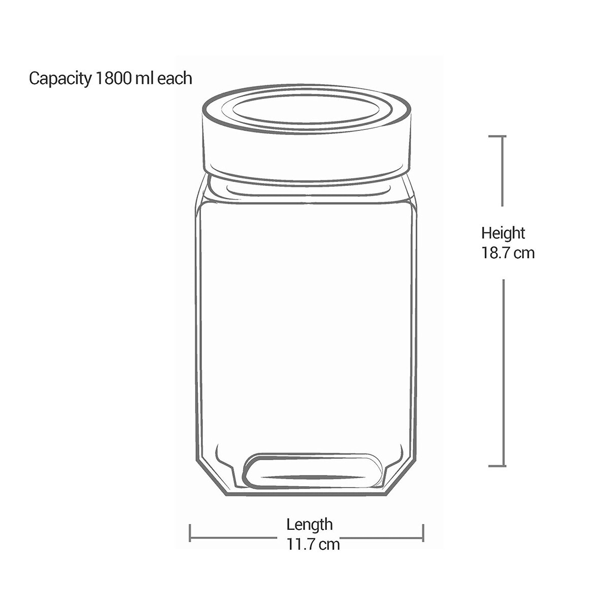 Treo Jar Cube 1800ml