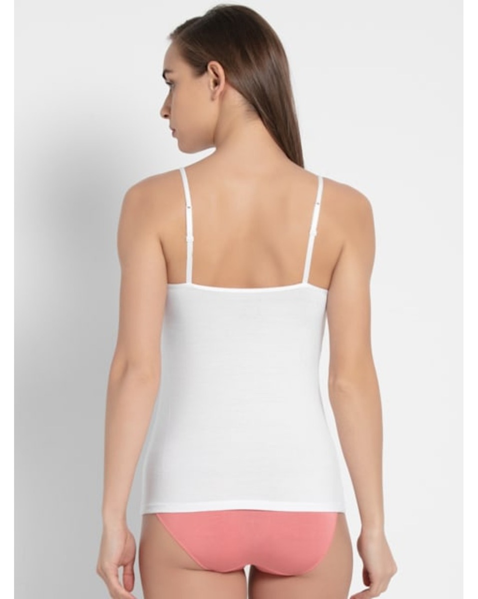 Jockey Ladies White Solid Camisole Small