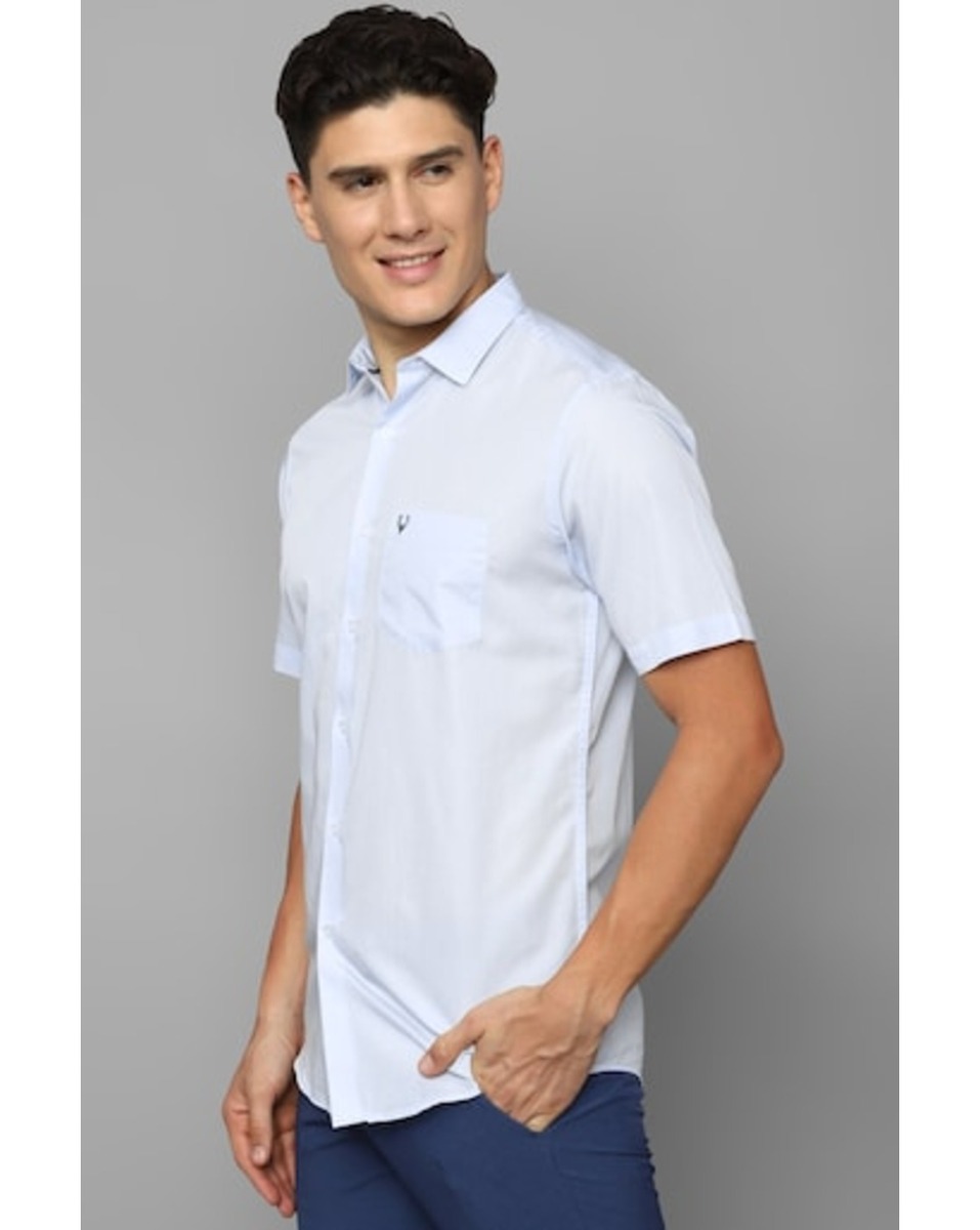 Allen Solly Sport Mens Textured Blue Sport Fit Casual Shirt