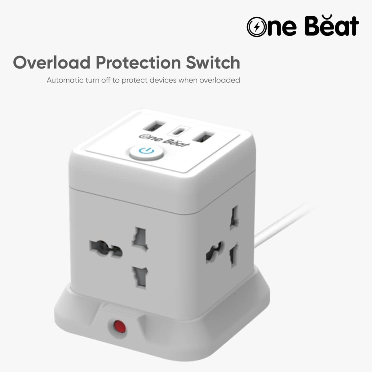 One Beat Plug Extention Cube 4+3USB 2M OB20432-PD