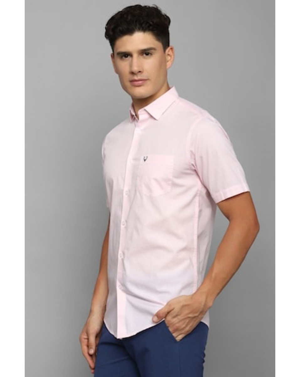 Allen Solly Sport Mens Solid Pink Sport Fit Casual Shirt