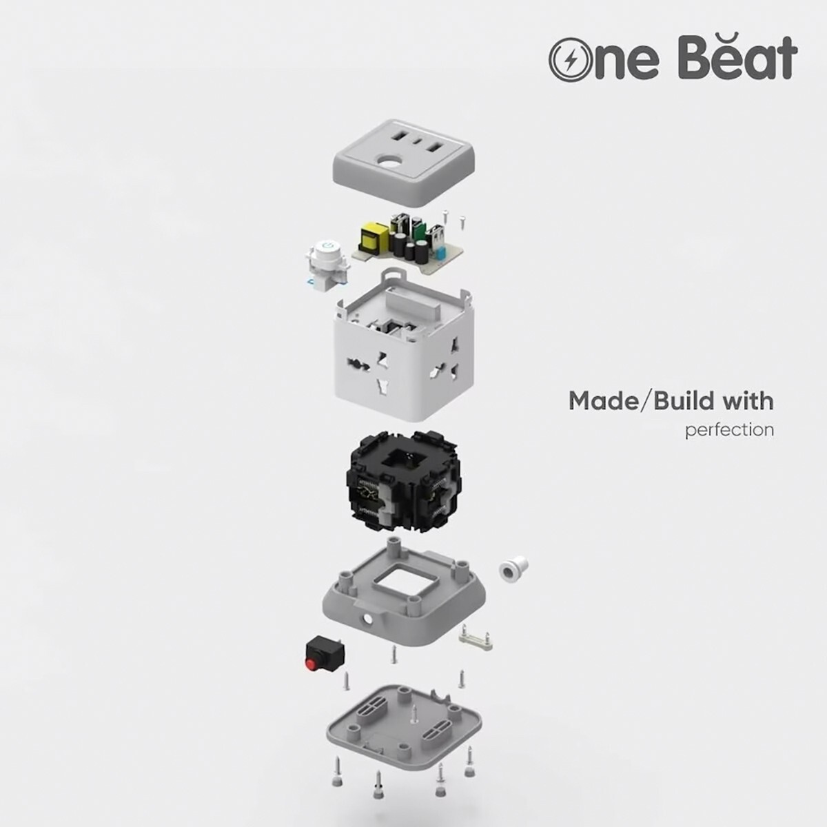 One Beat Plug Extention Cube 7in1 2M OB20432-U