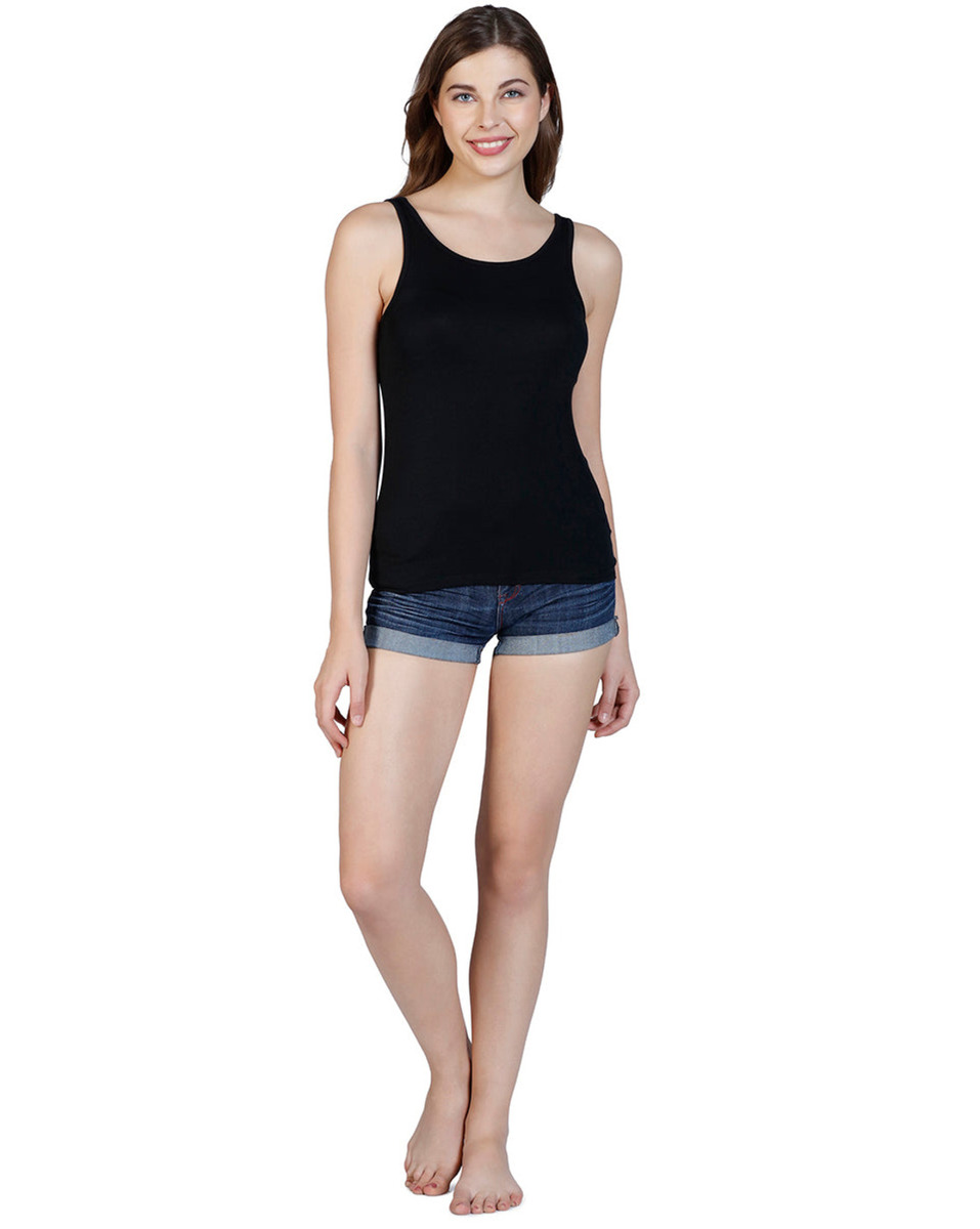 Buy Amante Ladies Solid Black Vest Small Online - Lulu Hypermarket India