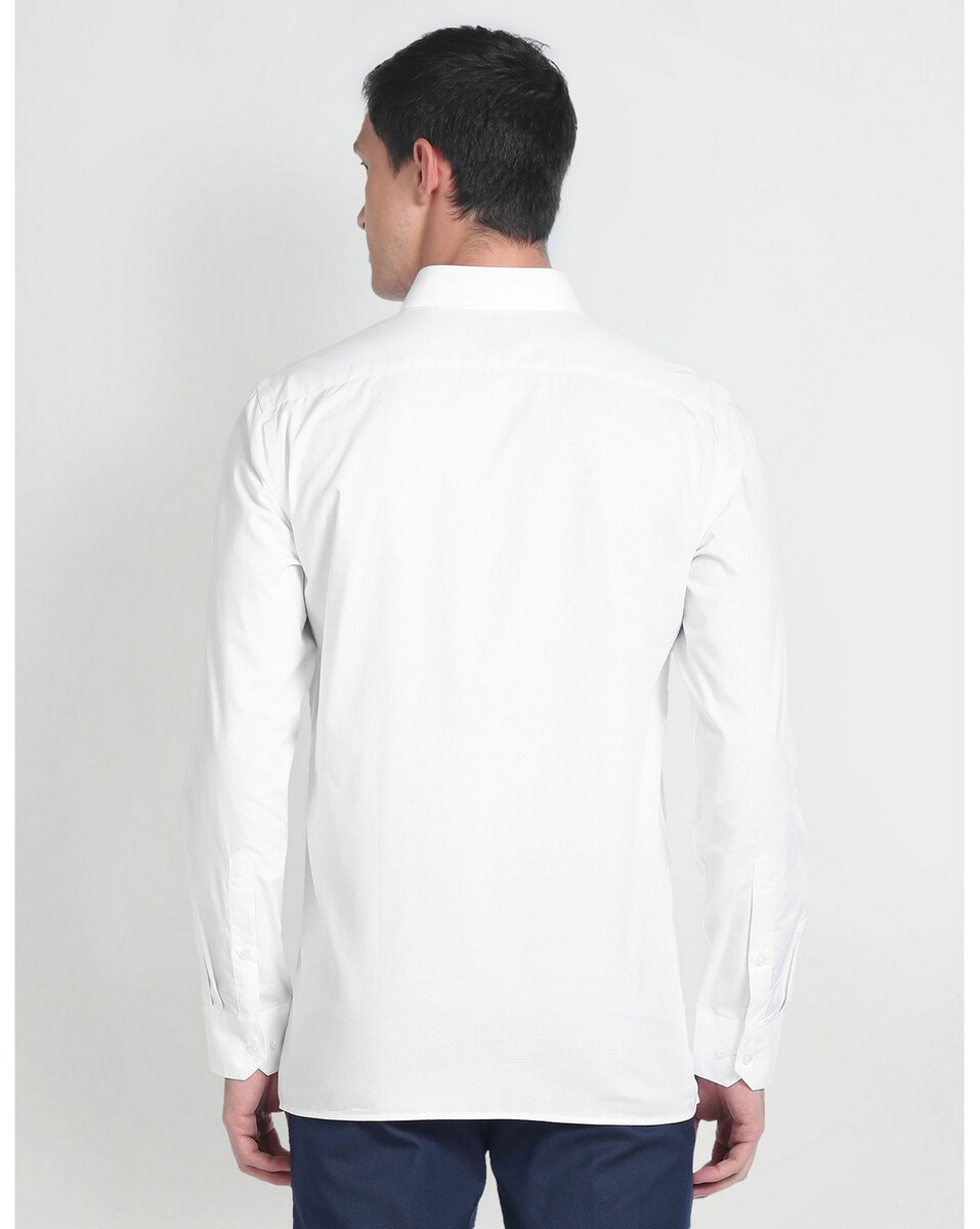 Arrow Sport Mens  Regular Fit Long Sleeves Self-Design Formal Shirt