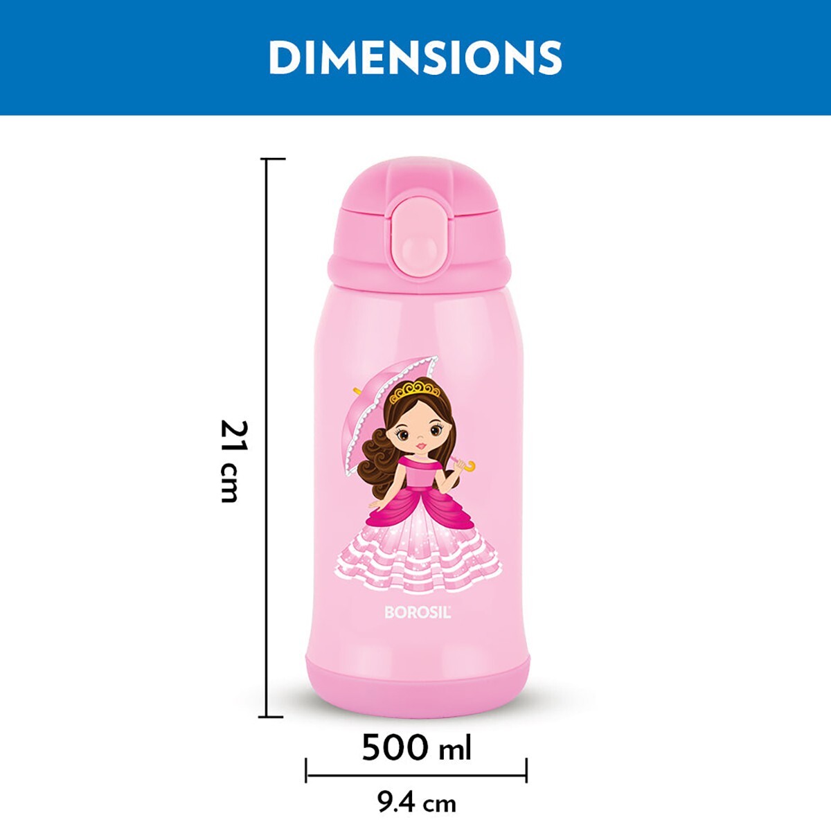 Borosil Princess Kids Flask-500