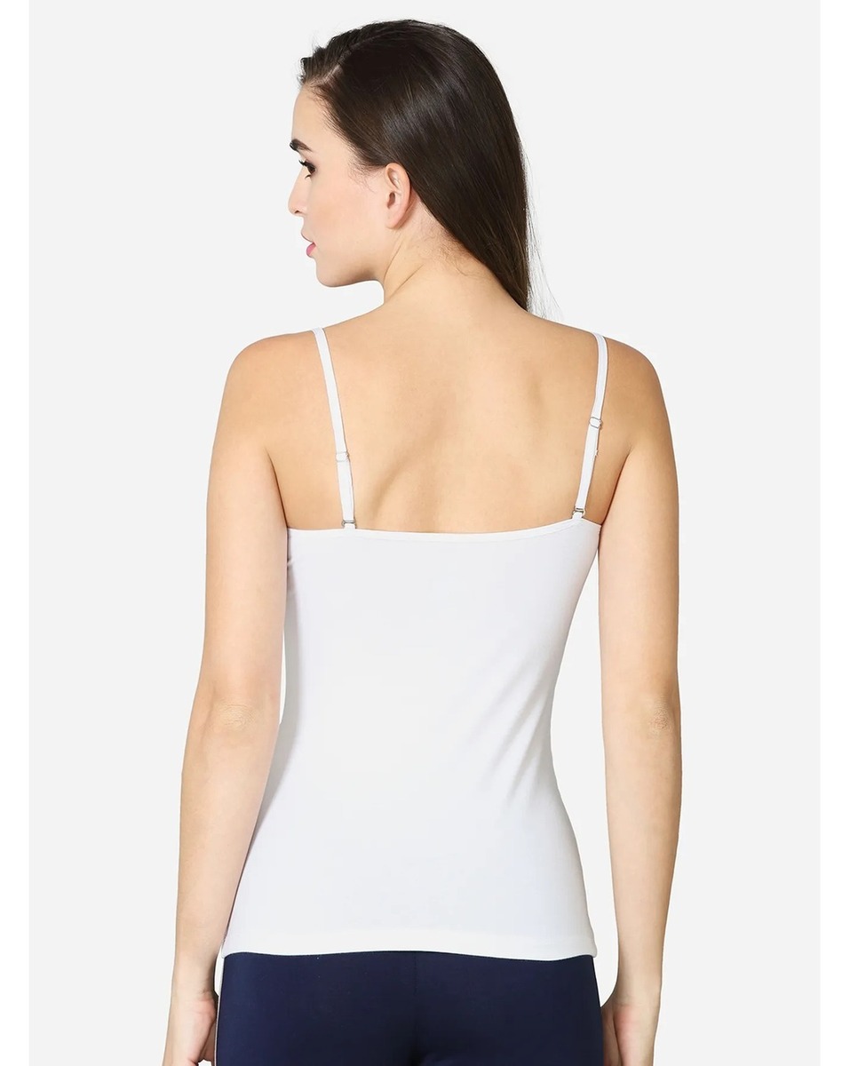 V-Star Ladies Solid White Camisole Small