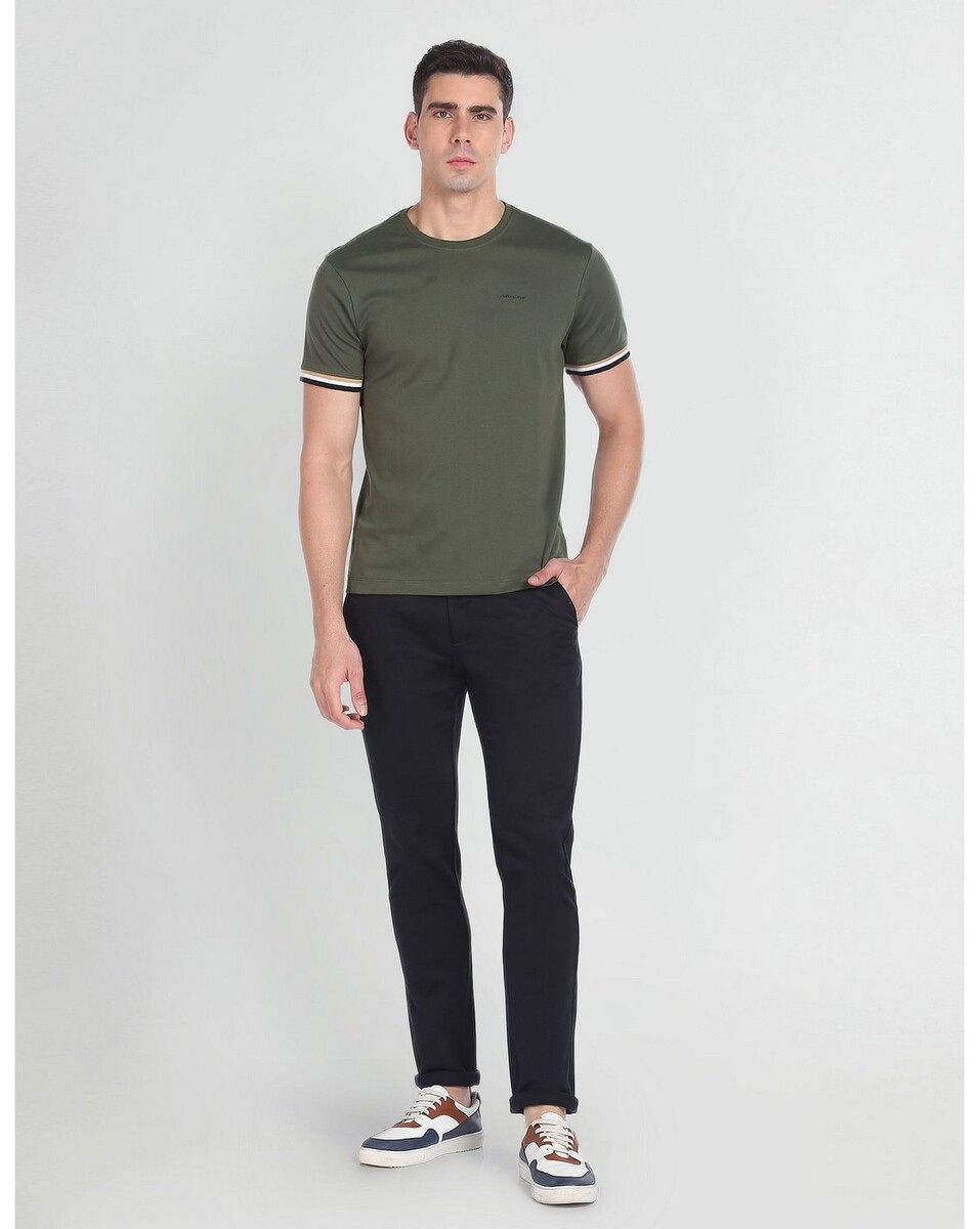 Arrow Sport Mens Regular Fit Short Sleeves Solid T Shirt