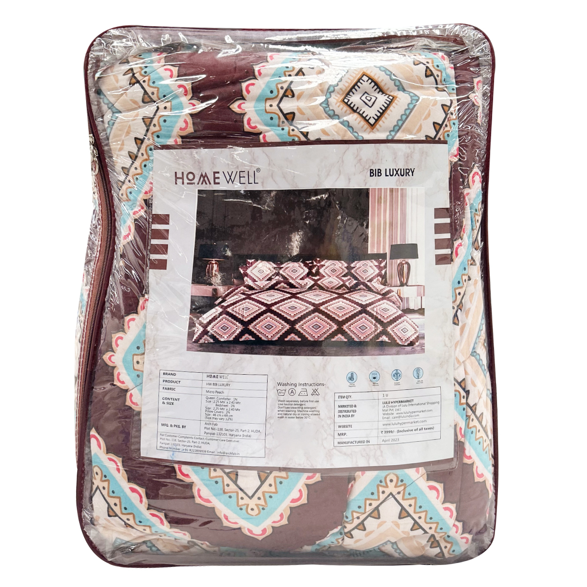 Material Description- Home Well Luxury Comforter Assorted Colour and Assorted Design | Set Of 4