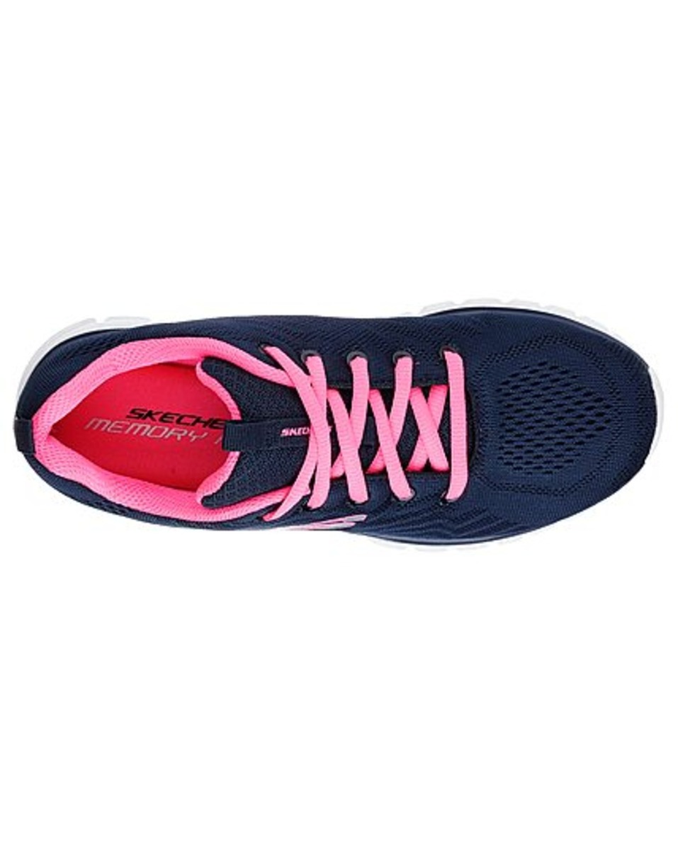 Skechers Ladies Mesh Navy Lace-Up Sports Shoes
