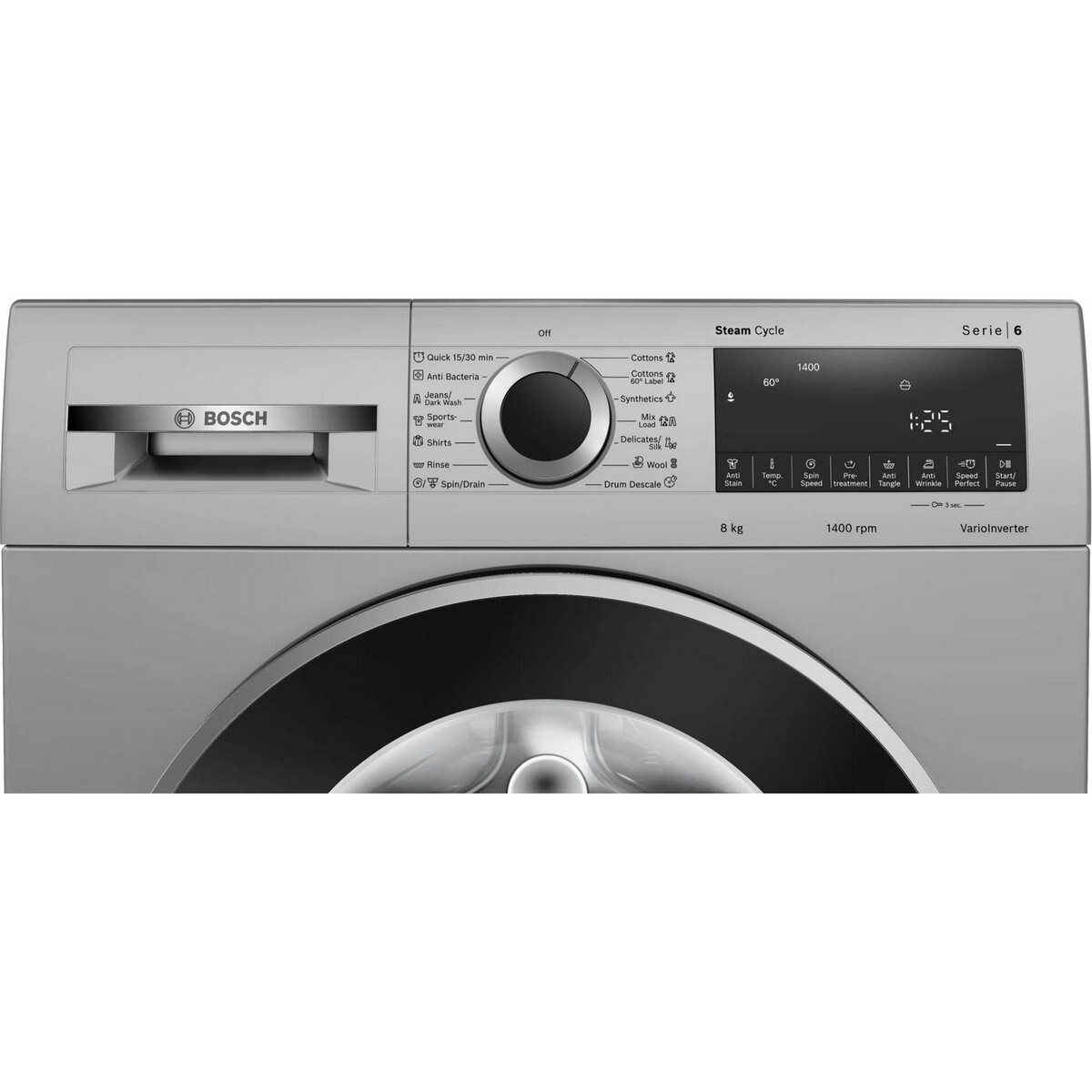 Bosch Fully Automatic Front Load  Washing Machine WGA1340SIN 8kg Silver