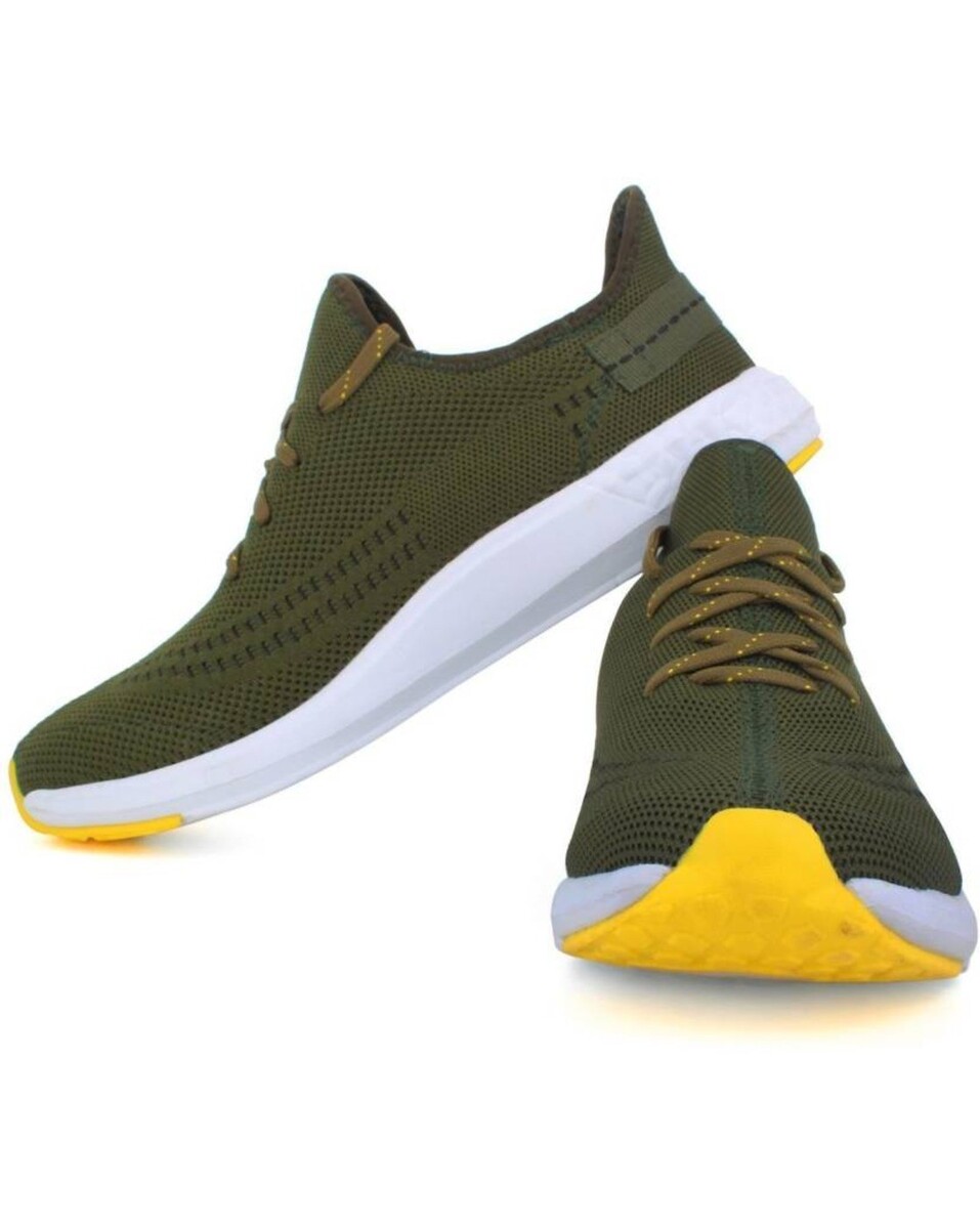 Sparx Mens Mesh Green Lace Up Sports Shoes