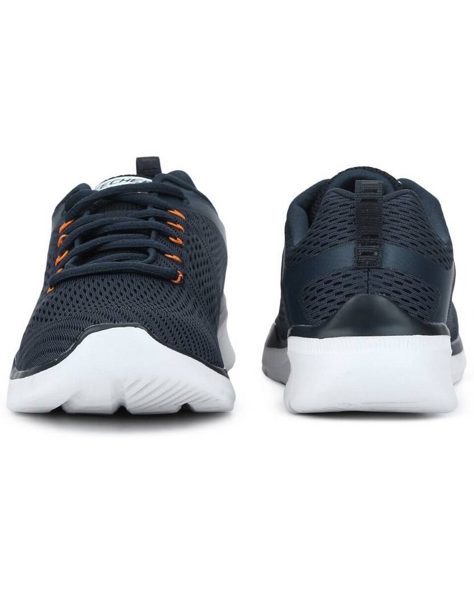 Skechers Mens Textile Navy & Orange Lace-Up Sports Shoe