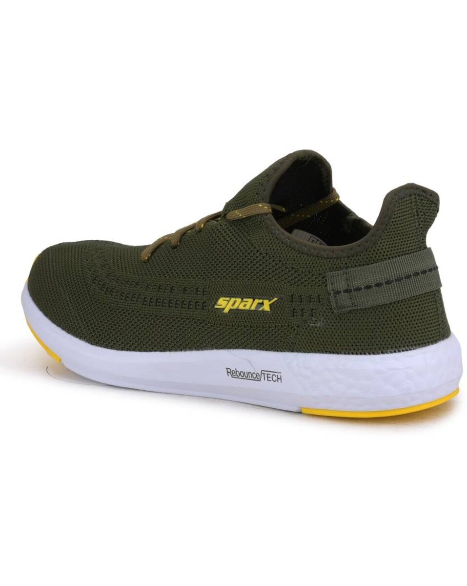 Sparx Mens Mesh Green Lace Up Sports Shoes