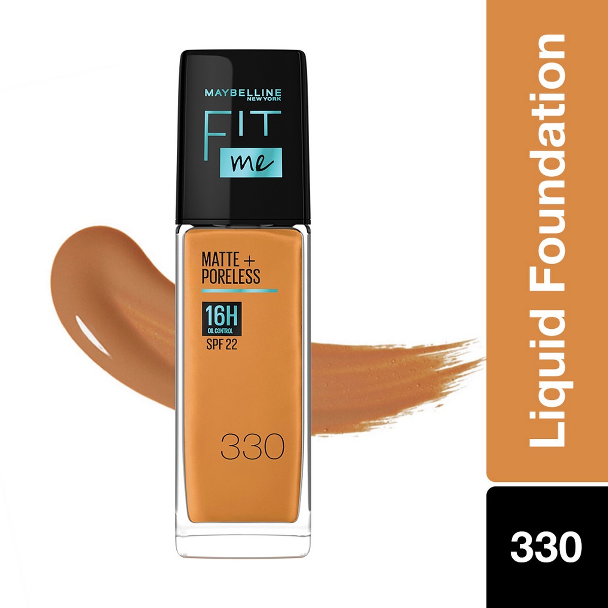 Maybelline New York Fit Me Matte + Poreless Liquid Foundation, 330 Toffee , Matte Foundation , Oil Control Foundation , Foundation With SPF, 30 ml