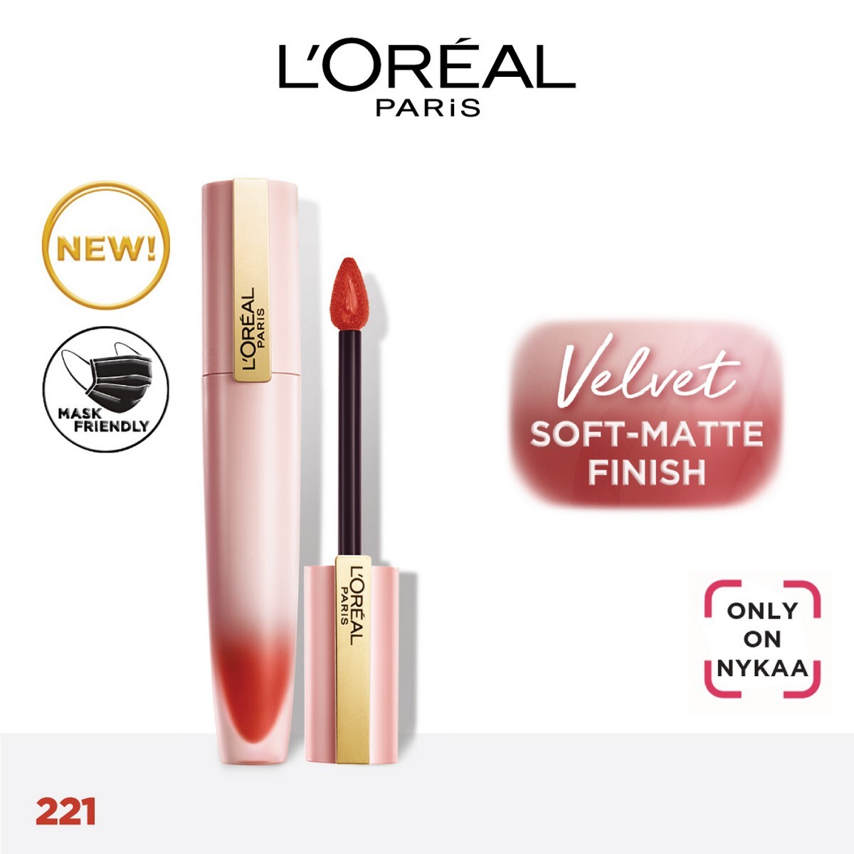 L'Oreal Paris Chiffon Signature Liquid Lipstick,221 Reach Out, 7ml