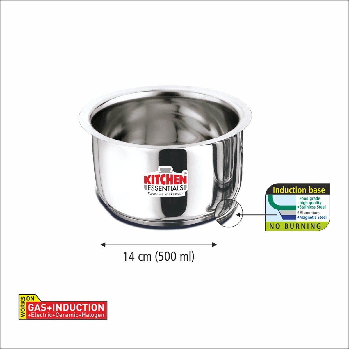 Kitchen Essential Top Induction Base Stainless Steel 8