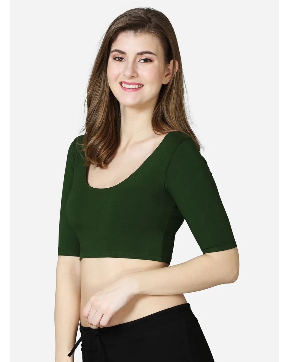 Buy V-Star Ladies Solid Dark Green Comfy Blouse Medium Online - Lulu  Hypermarket India