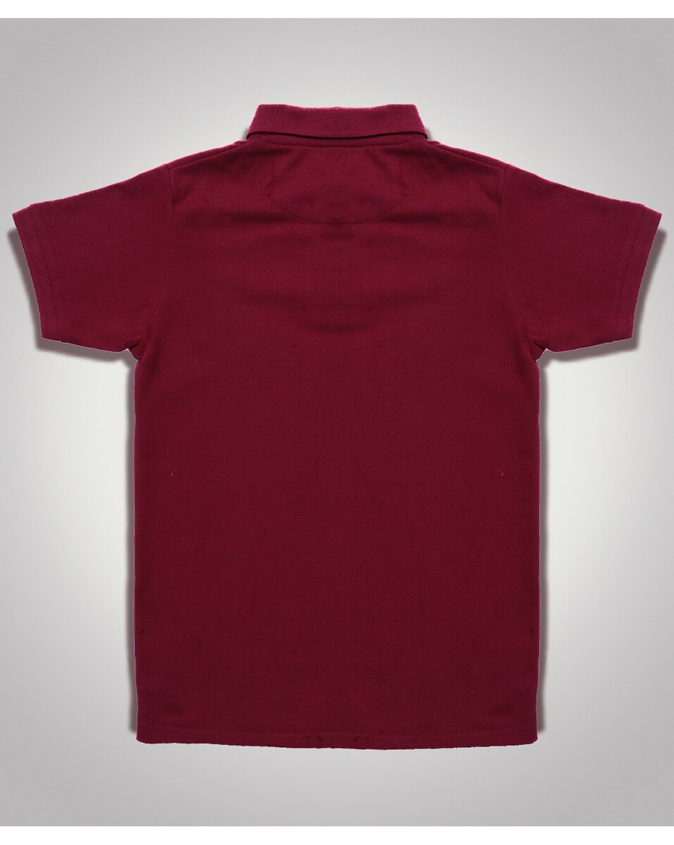 Cortigiani Kids Regular Fit Maroon Solid T-Shirt