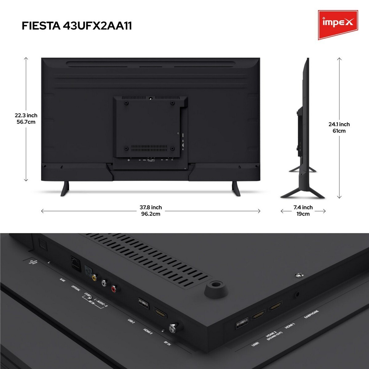 Impex LED TV FIESTA 43UFX2AA11 43 Inches