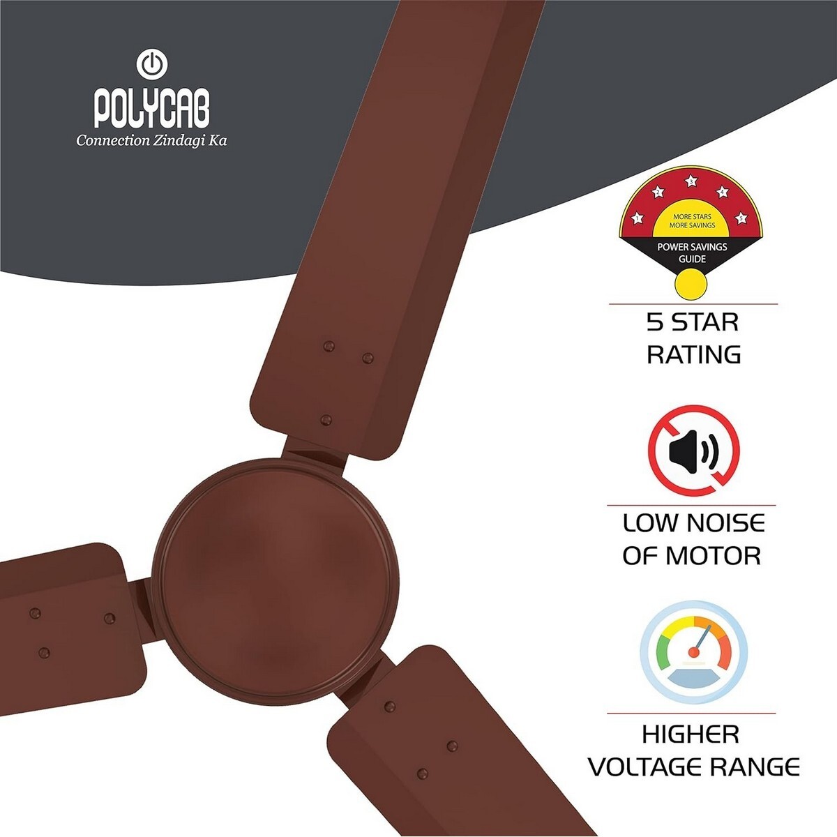 Polycab Ceiling Fan Zoomer Luster Brown 1200mm