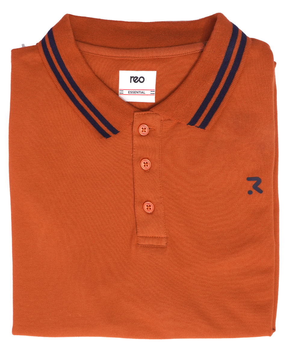 Reo Mens Regular Fit Clay Solid Polo T-Shirt