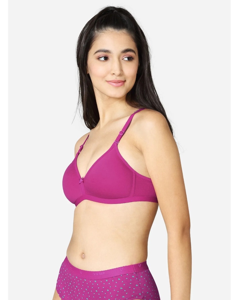 Buy V-Star Ladies Solid Dark Purple Bra Online - Lulu Hypermarket India