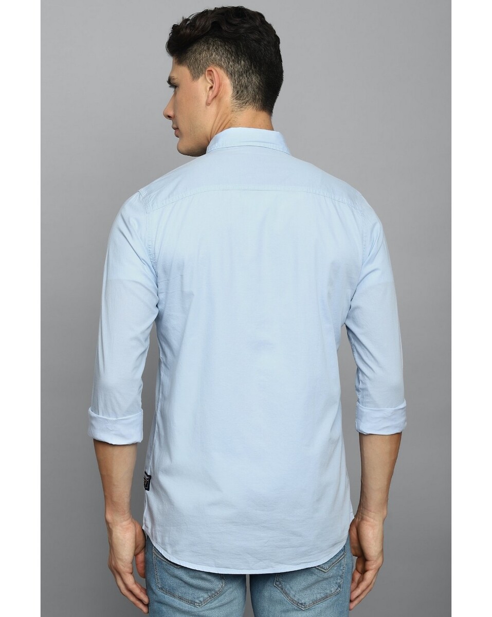 Allen Solly Mens Slim Fit Blue Stripe Formal Shirt