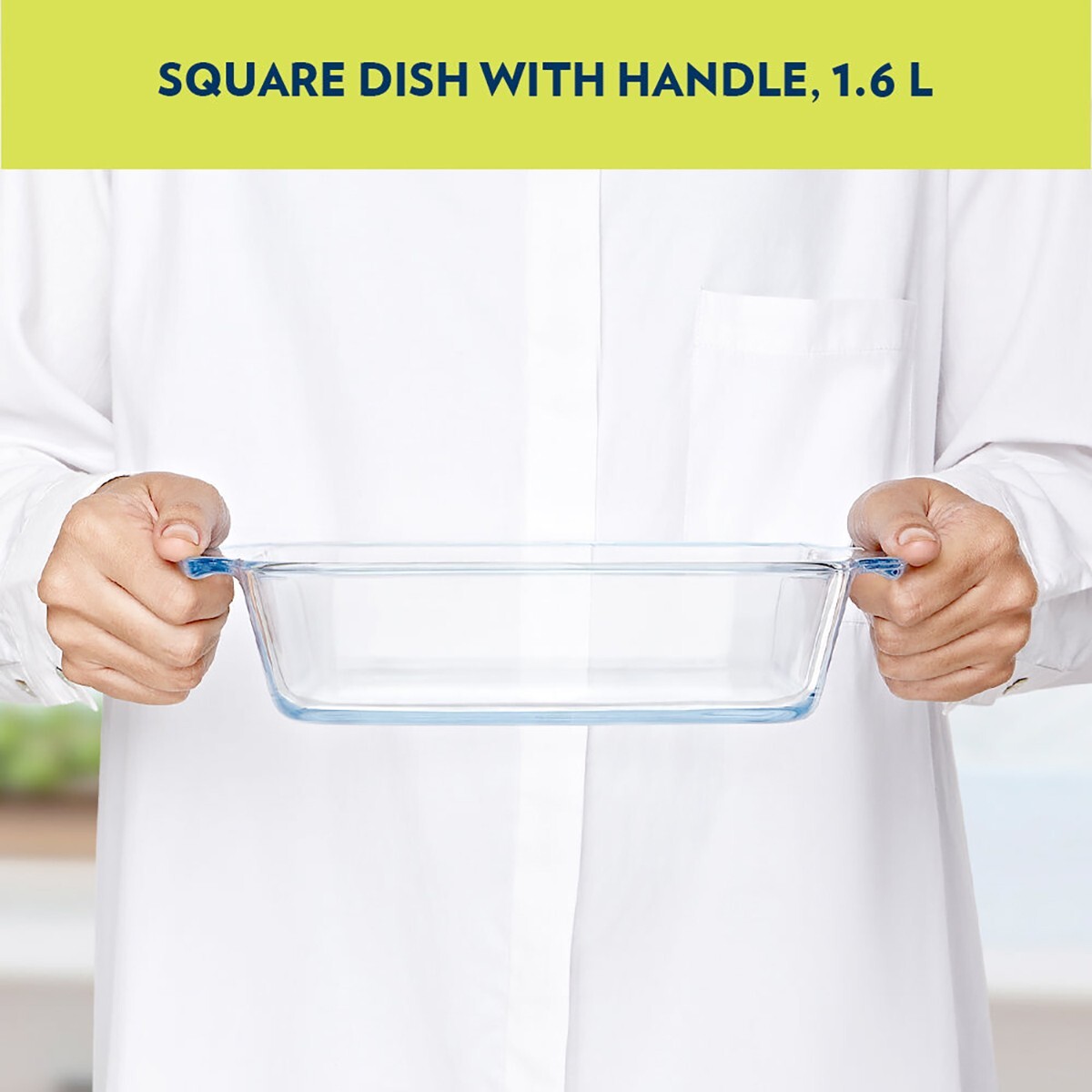 Borosil Square Dish With Handle 1.6L-2216