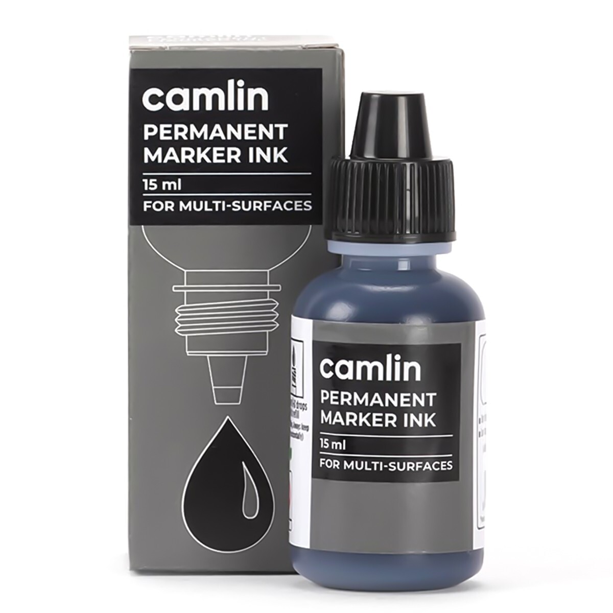 Camlin Permanent Marker Ink 15ml Black-7109016