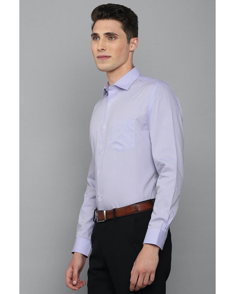Allen Solly Mens Slim Fit Purple Solid Casual Shirt