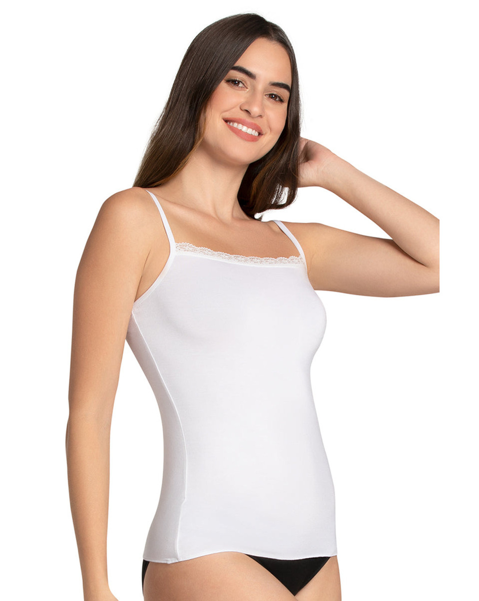 Amante Ladies Solid White Camisole Extra Large