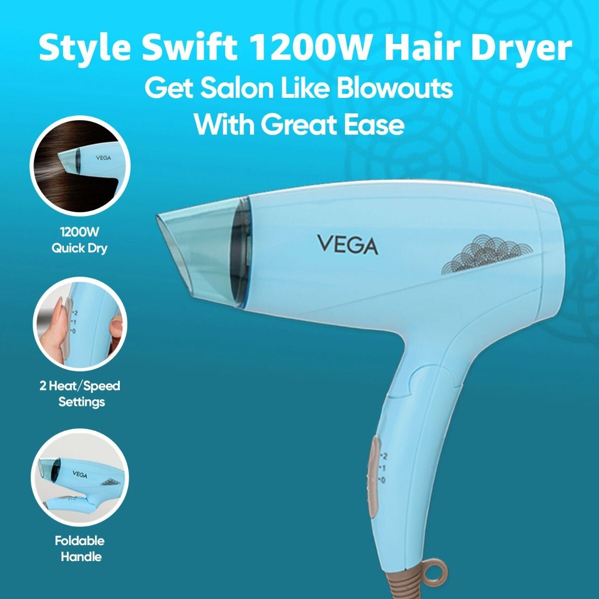 Vega Style Swift Hair Dryer VHDH-31 1200 W